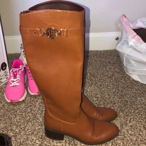 Tommy hilfiger brown wide calf knee high boots